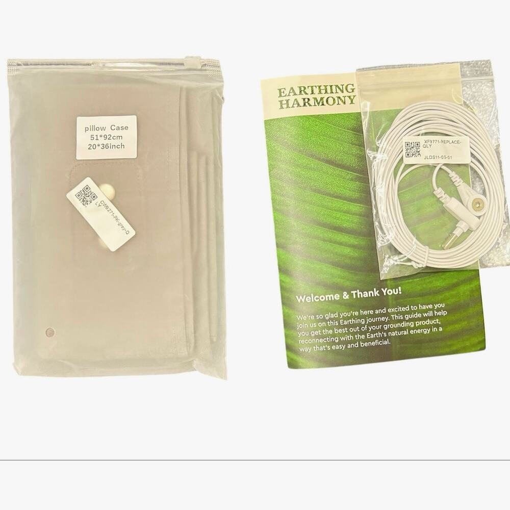 Earthing Harmony Gray 20" x 36" Grounding Pillowcase - New